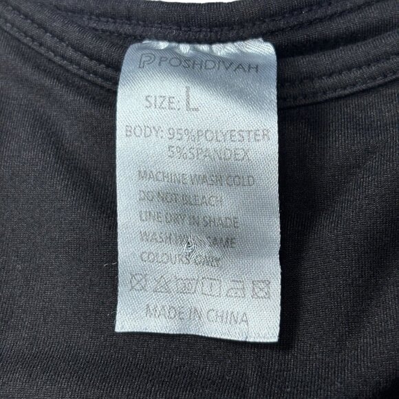 Poshdivah Black Sleeveless Midi Dress With Mock Neck & Side Slit  Size L - Picture 4 of 11